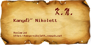 Kanyó Nikolett névjegykártya